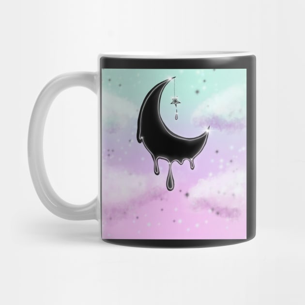 Pastel Goth Drippy Moon by ZombieCheshire